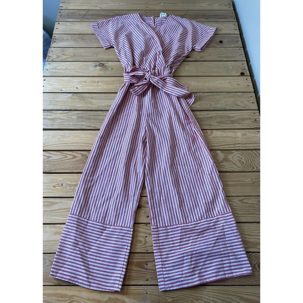 NWT EMBERLEY Striped Short Sleeve Jumpsuit XS